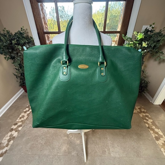 Christian Dior Large Great Weekender Canvas Luxury Duffle Bag Green. Unisex Bag - Picture 8 of 10